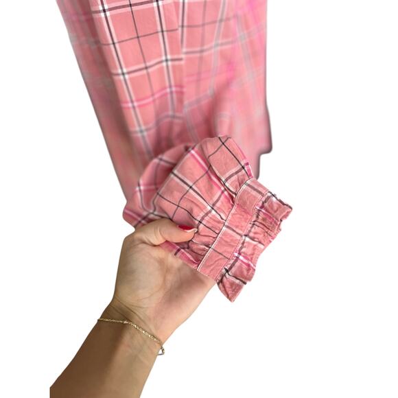 Loft Plaid Ruffle Shirt Long Sleeve Button Preppy Academia Womens Size Medium - Picture 6 of 14